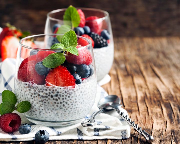 Make your own chia pudding by combining chia seeds with milk and cinnamon for spice.
