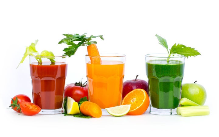 Add some veggies to your juice to tone down the sweetness.