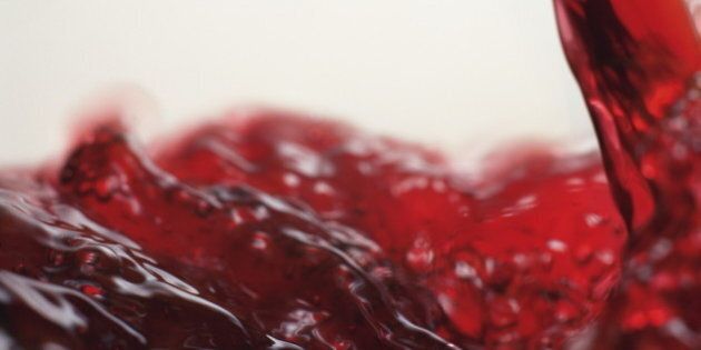 Close Up Image of Poured Red Wine