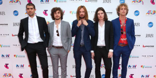 SYDNEY, AUSTRALIA - NOVEMBER 26: Tame Impala arrives for the 29th Annual ARIA Awards 2015 at The Star on November 26, 2015 in Sydney, Australia. (Photo by Graham Denholm/Getty Images)