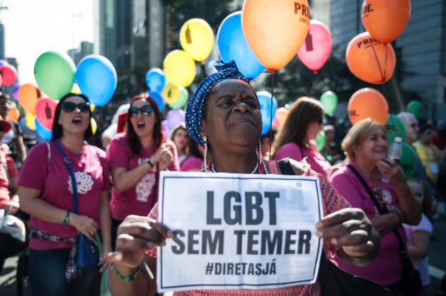 People protested against the current conservative President Michel Temer.