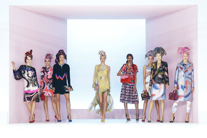 Models wear Pucci during the Myer Spring 16 Fashion Launch.