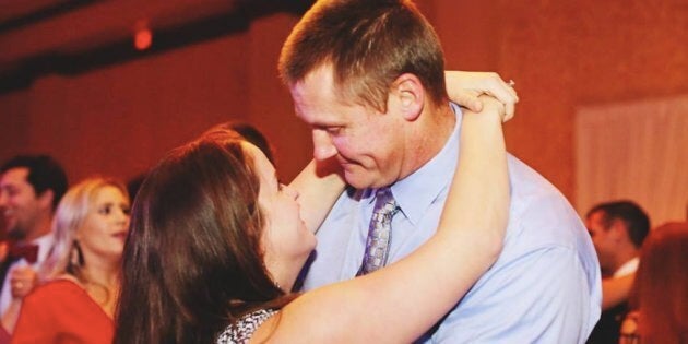 Dancing with my man at a wedding earlier this year