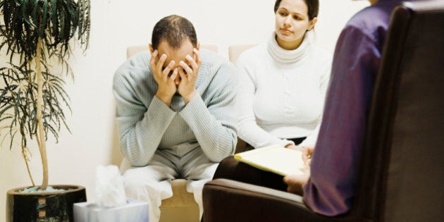 Multi-ethnic couple at therapy session