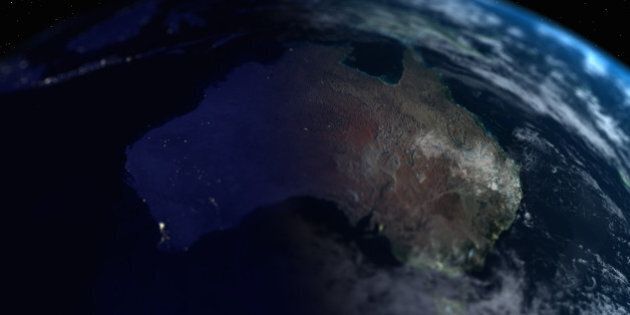 Earth with view of Australia, close up, view from space