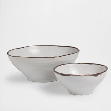 Bowls with raised design, $15.95-$39.95