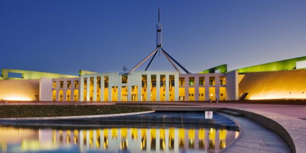 View of Parliament House of Canberra, Australia.