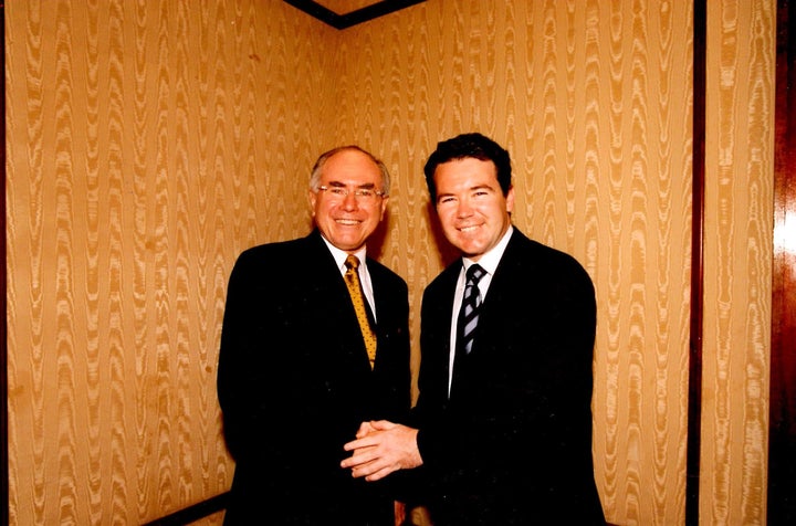 Former Prime Minister John Howard and Dean Smith