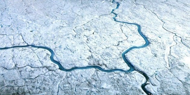 Greenland loses ice to the sea mainly through two processes the shedding of icebergs from glaciers that run into the sea and surface melt runoff