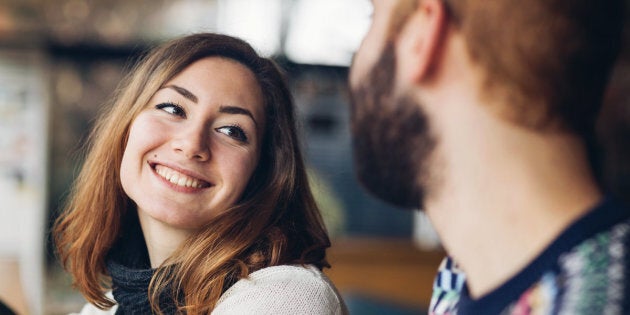 Young couple having great time together