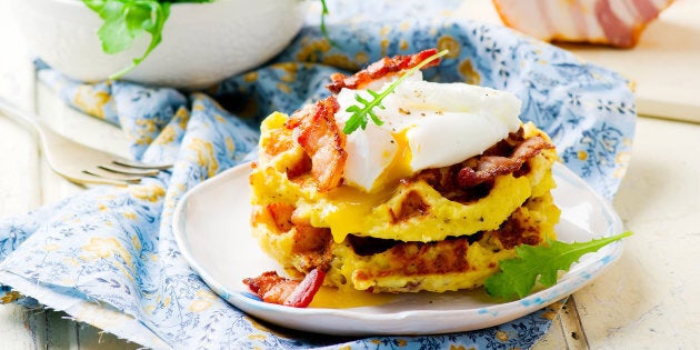 Potato waffles with bacon and eggs, anyone?