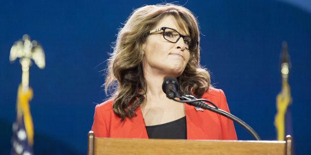 Sarah Palin, former governor of Alaska, pauses while speaking during the Western Conservative Summit in Denver, Colorado, U.S., on Friday, July 1, 2016. Republican presidential candidate Donald Trump is looking to project party unity in the Hamptons next week, when he'll huddle with Republican National Committee Chairman Reince Priebus at a fundraiser featuring top donors to some of his former rivals. Photographer: Matthew Staver/Bloomberg via Getty Images