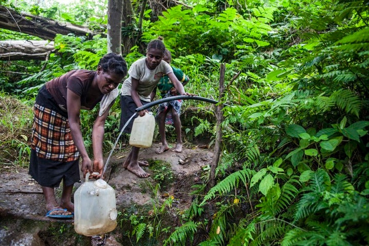 The water resources of Middle Bush come from rain tanks, when there is rain, though is supplemented by a nearby creek; particularly for washing.