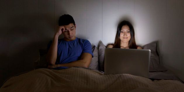 Using Technology At Night in Bed