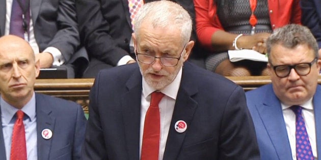 Labour party leader Jeremy Corbyn speaks during Prime Minister's Questions in the House of Commons, London.