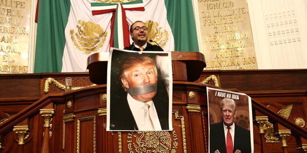 Deputy Mauricio Toledo speaks before the Mexico City legislature on March 2, 2016. The body voted that day to ask the federal government to ban Donald Trump from entering the country in a non-binding resolution that President Enrique Peña Nieto ignored.