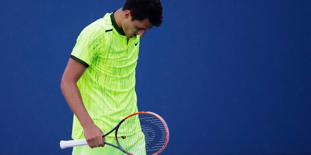 Tomic during his loss to Damir Dzumhur