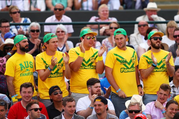 Some true blue Australian supporters dress-up in the green and gold.