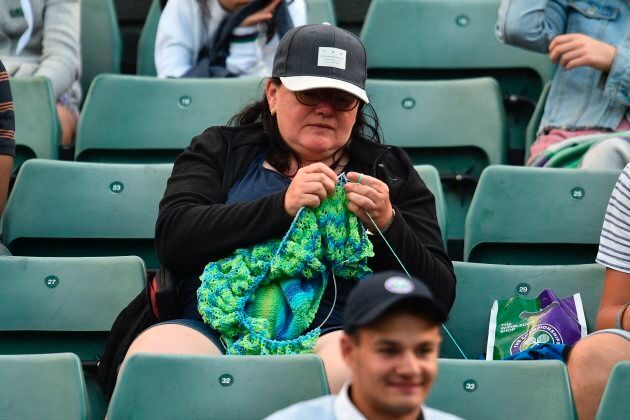 This woman kitted her way through Victoria Azarenka's match. There's never been a better time to get a head start on making those winter woollies.