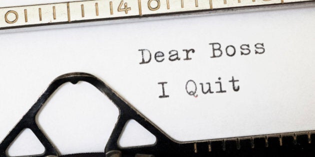 Dear Boss i Quit. Written on old typewriter