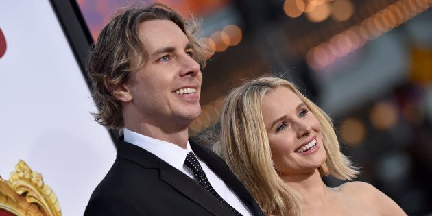 Cast member Dax Shepard (L) and actress Kristen Bell arrive at the gala for the film