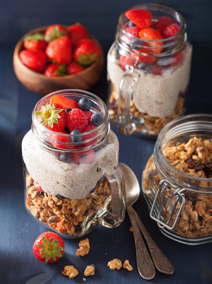 Chia pudding and granola together is the perfect mix of smooth and crunchy.