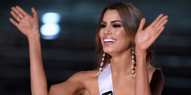 LAS VEGAS, NV - DECEMBER 20: Miss Colombia 2015, Ariadna Gutierrez, is named a top three finalist during the 2015 Miss Universe Pageant at The Axis at Planet Hollywood Resort & Casino on December 20, 2015 in Las Vegas, Nevada. (Photo by Ethan Miller/Getty Images)