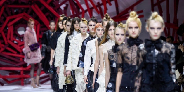 PARIS, FRANCE - MARCH 08: Models walk the runway during the Shiatzy Chen show as part of the Paris Fashion Week Womenswear Fall/Winter 2016/2017 on March 8, 2016 in Paris, France. (Photo by Peter White/Getty Images)