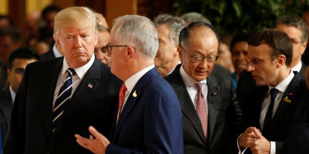 The PM chats to US President Donald Trump at the G20.