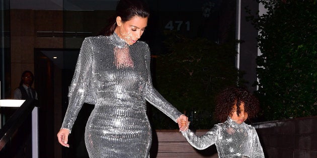 NEW YORK, NY - SEPTEMBER 05: Kim Kardashian and North West seen on the streets of Manhattan on September 5, 2016 in New York City. (Photo by James Devaney/GC Images)