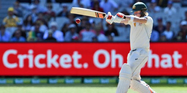 Australian batsman Steve Smith pulls a ball to leg from the West Indies bowling on the third day of the second cricket Test in Melbourne on December 28, 2015. AFP PHOTO / William WEST --IMAGE RESTRICTED TO EDITORIAL USE - NO COMMERCIAL USE-- / AFP / WILLIAM WEST (Photo credit should read WILLIAM WEST/AFP/Getty Images)