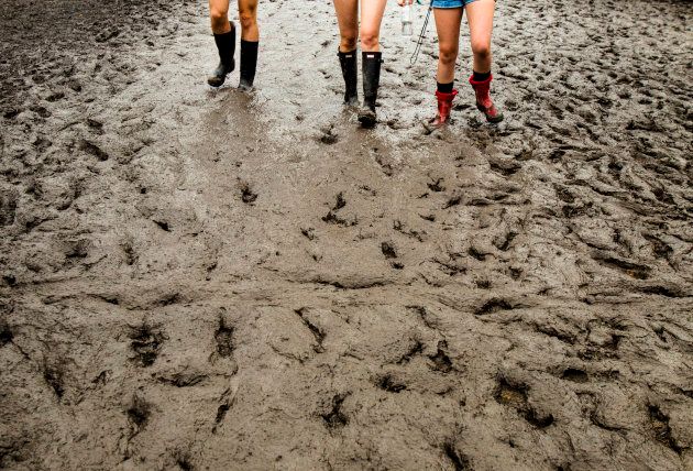 Walking through the mud at Splendour in the Grass 2015