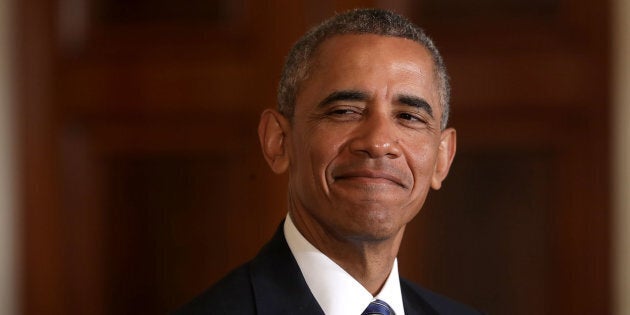 WASHINGTON, DC - AUGUST 02: U.S. President Barack Obama smiles during a joint news conference with Singapore's Prime Minister Lee Hsien Loong in the East Room at the White House August 2, 2016 in Washington, DC. Later this evening President Obama will host a State Dinner for Prime Minister Loong and his wife Ho Ching. (Photo by Chip Somodevilla/Getty Images)