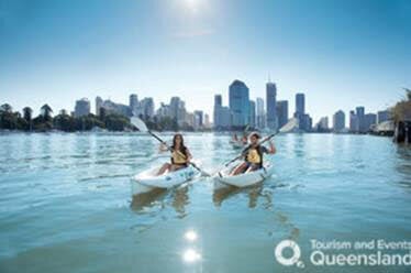 Kayaking on the river is a great way to get your bearings in Brisbane.