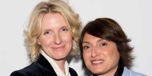 NEW YORK, NY - APRIL 02: Authors Elizabeth Gilbert and Rayya Elias attend Rayya Elias In Conversation With Elizabeth Gilbert at PowerHouse Arena on April 2, 2014 in the Brooklyn borough of New York City. (Photo by Noam Galai/Getty Images)