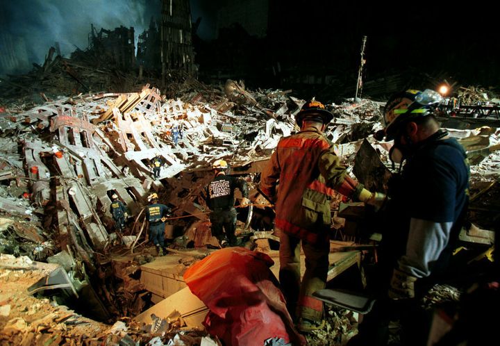An Urban Rescue Task Force enters the site on September 20, 2001.