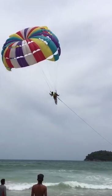Roger Hussey fell to his death after a parasailing accident in Thailand.