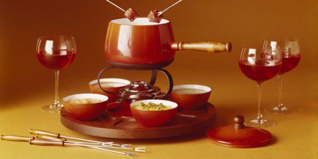 Fondue with red wines