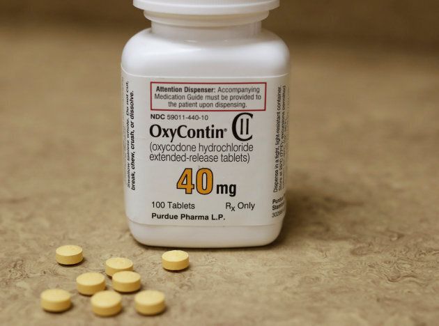 A bottle of prescription painkiller OxyContin, 40mg pills. 800 Australians die each year from prescription drug misuse.