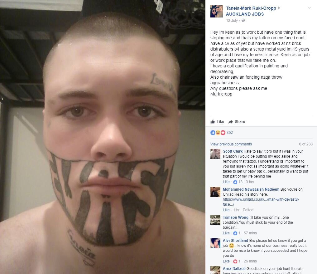 Teen is keeping his 'Devast8' facial tattoo after all