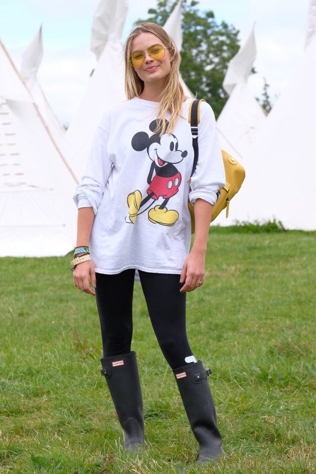 Margot Robbie got the gumboot memo at Glastonbury this year.