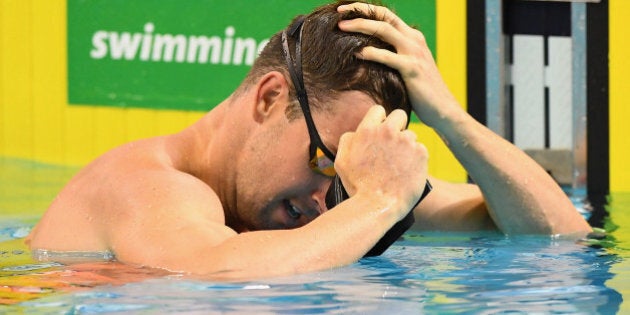 ADELAIDE, AUSTRALIA - APRIL 11: James Magnussen of Australia catches his breath after competing in the Men's 100 Metre Freestyle during day five of the Australian Swimming Championships at the South Australian Aquatic & Leisure Centre on April 11, 2016 in Adelaide, Australia. (Photo by Quinn Rooney/Getty Images)