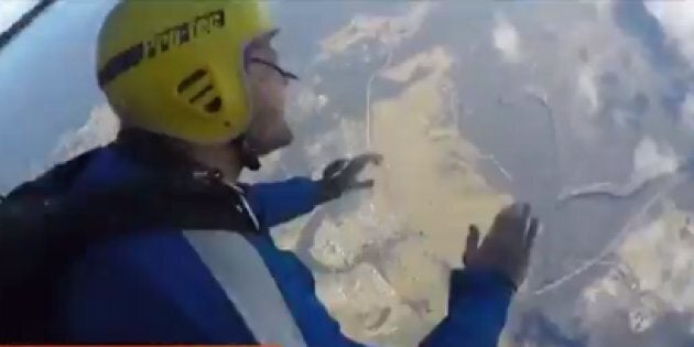 Vision has emerged of moments prior to a skydiving tragedy.