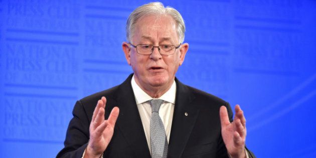 Andrew Robb, Australia's trade and investment minister, speaks at the National Press Club in Canberra, Australia, on Wednesday, Aug. 12, 2015. China has 'moved quickly' to devalue its currency, Robb told reporters in Canberra. Photographer: Mark Graham/Bloomberg via Getty Images