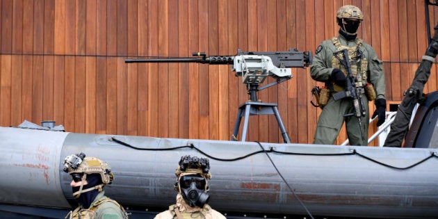 Special Operations Command soldiers are seen posing at Holsworthy Barracks in Sydney.