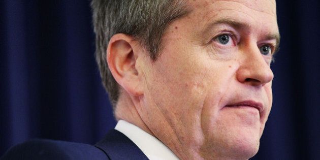 CANBERRA, AUSTRALIA - AUGUST 11: Leader of the Opposition Bill Shorten speaks during a Labor Party Caucus meeting at Parliament House on August 11, 2015 in Canberra, Australia. Tony Smith was elected Speaker on 10, August following the resignation of Bronwyn Bishop. (Photo by Stefan Postles/Getty Images)