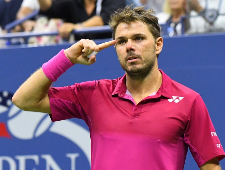 Wawrinka often points to his temple to remind himself to play smart.