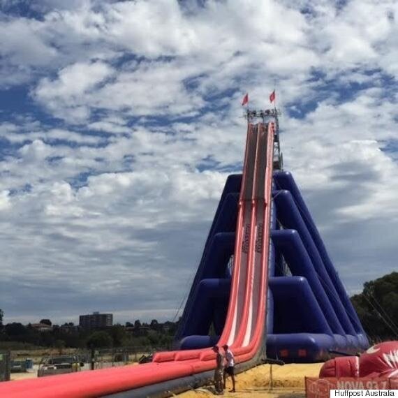 The Biggest, Steepest, Tallest Inflatable Waterslide In The World Is In Perth | HuffPost News