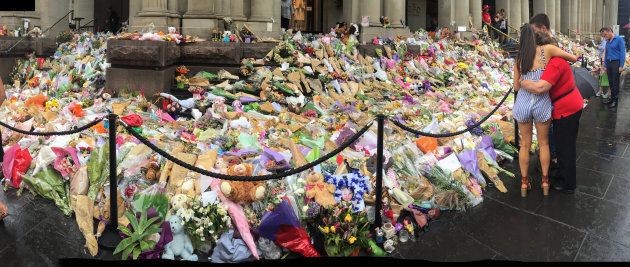 Crowds gathered for days at the floral tribute memorial commemorating the lives of the people killed during the Bourke Street tragedy.
