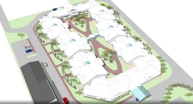 An artists picture of the proposed dementia village Korongee.